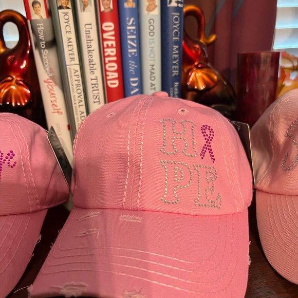Accessories - Rhinestone Breast Cancer Awareness Hat